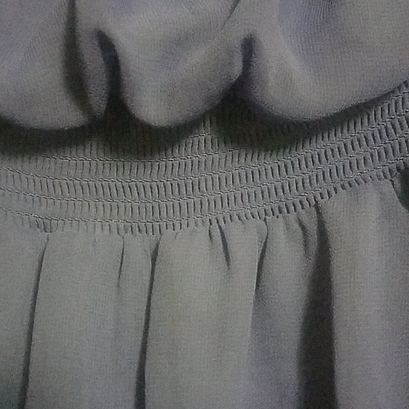 Express dark blue sheer, strapless sundress - Picture 3 of 5